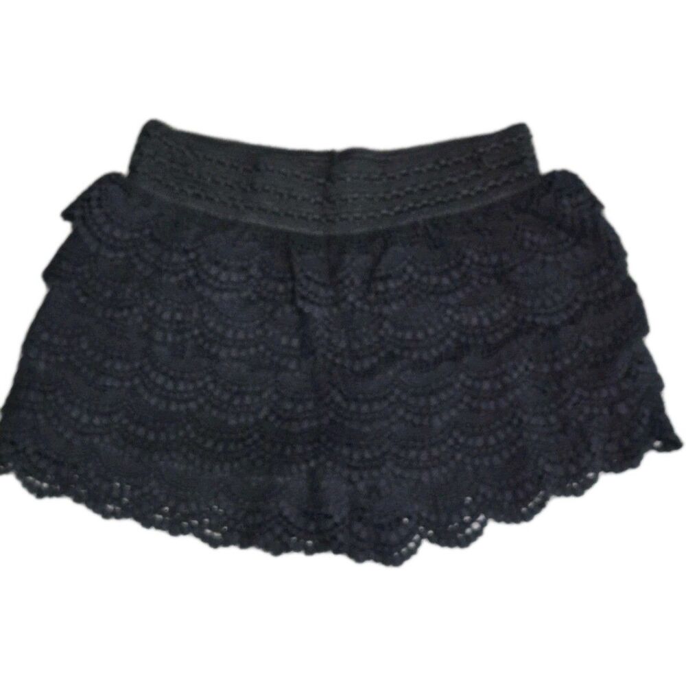 Y2K Papaya Crochet Black Shorts Cotton/Ployester Size M Women